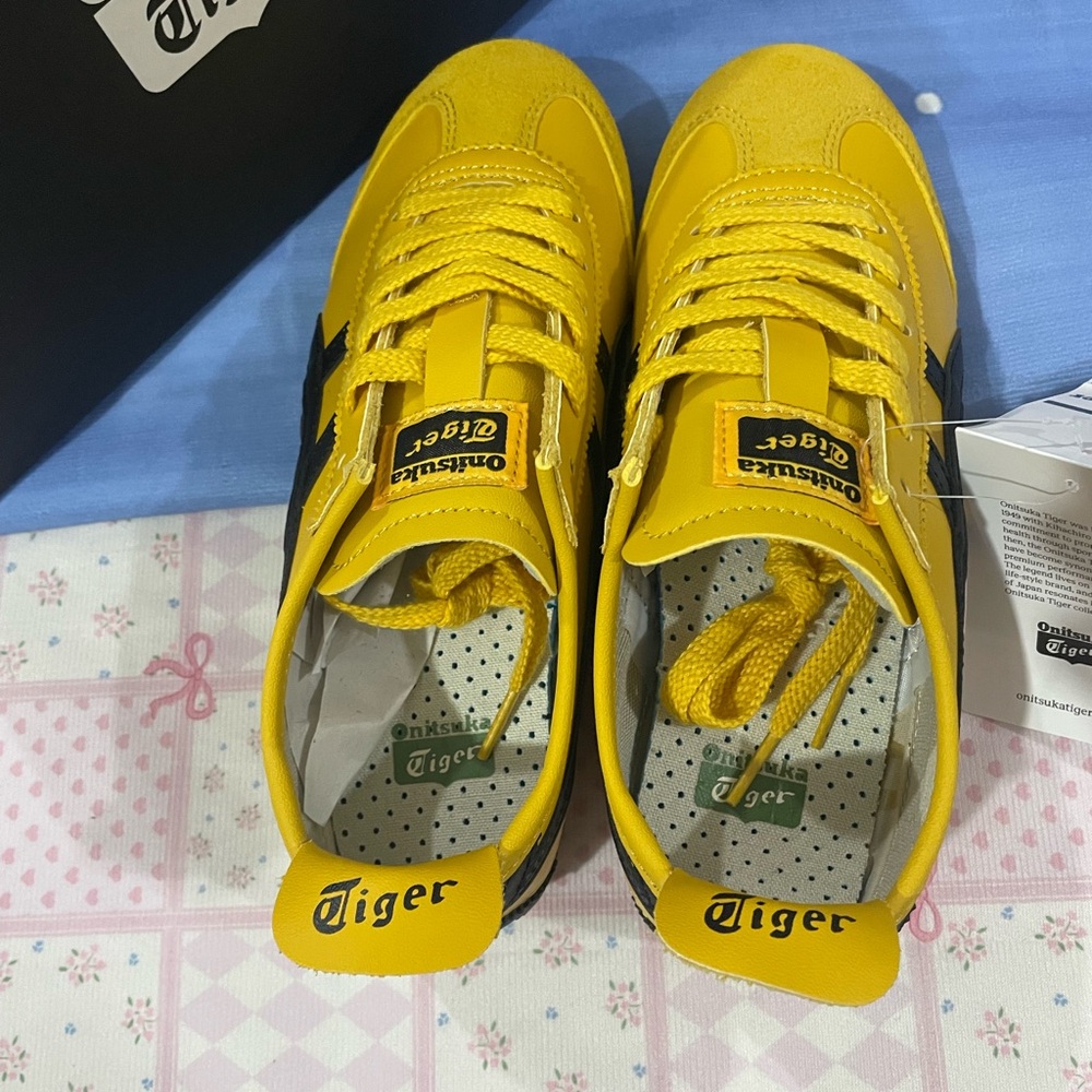 Onitsuka Tiger by Asics Sneakers - Yellow with Black Stripes - Picture 6 of 8